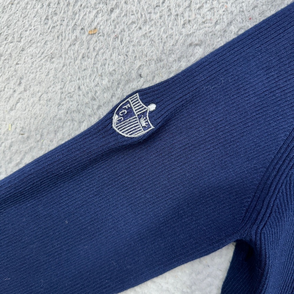 Peter Millar Sweater Pullover Womens Medium Blue Knit Quarter Zip Pullover NEW - Picture 7 of 11